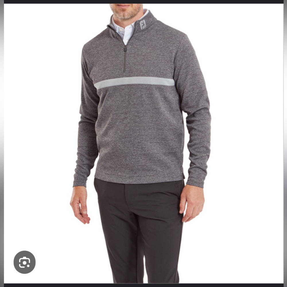 Footjoy men’s‎ 1/4 zip stripe inset mid layer  pullover XL